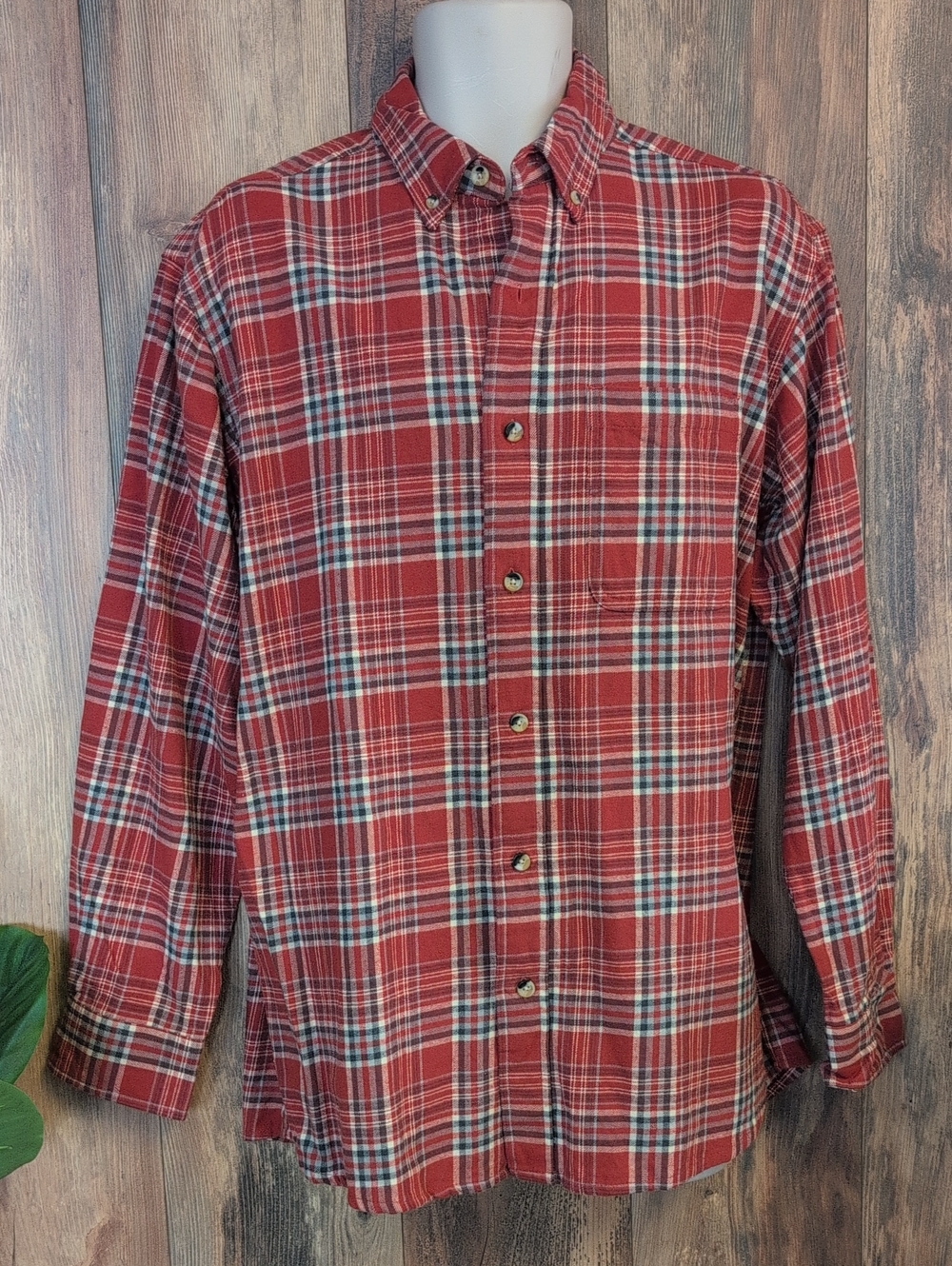 Hobbs Creek Plaid Long-Sleeve Button-Down Shirt L        795A